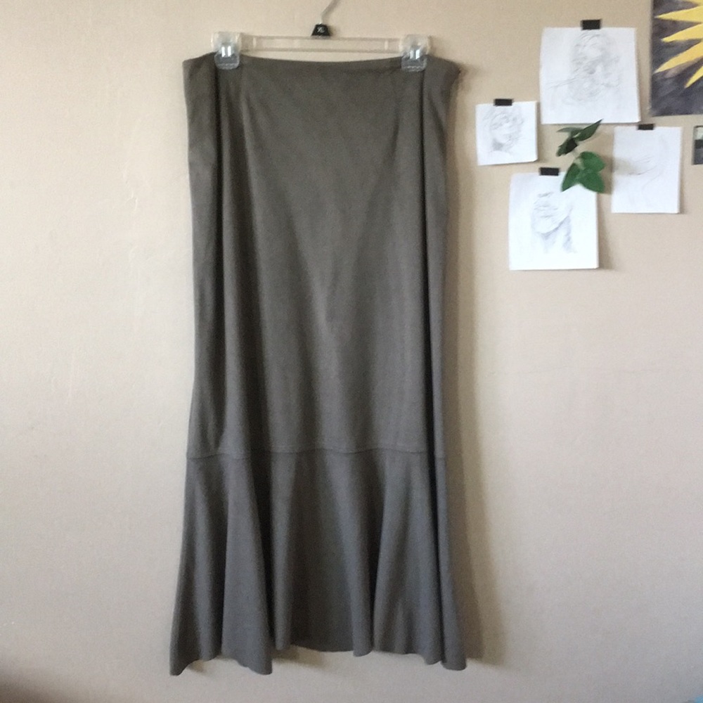 J.jill taupe suede maxi skirt